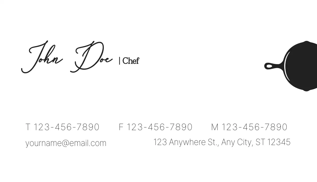 Black Minimal Cuisine Business Card
