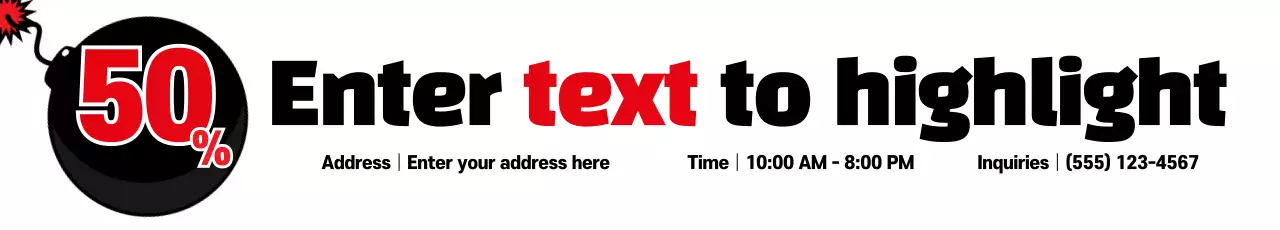 Banner promocional de desconto em negrito vermelho