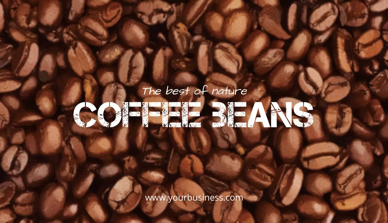 Coffee barista business card with a beige photo of beans