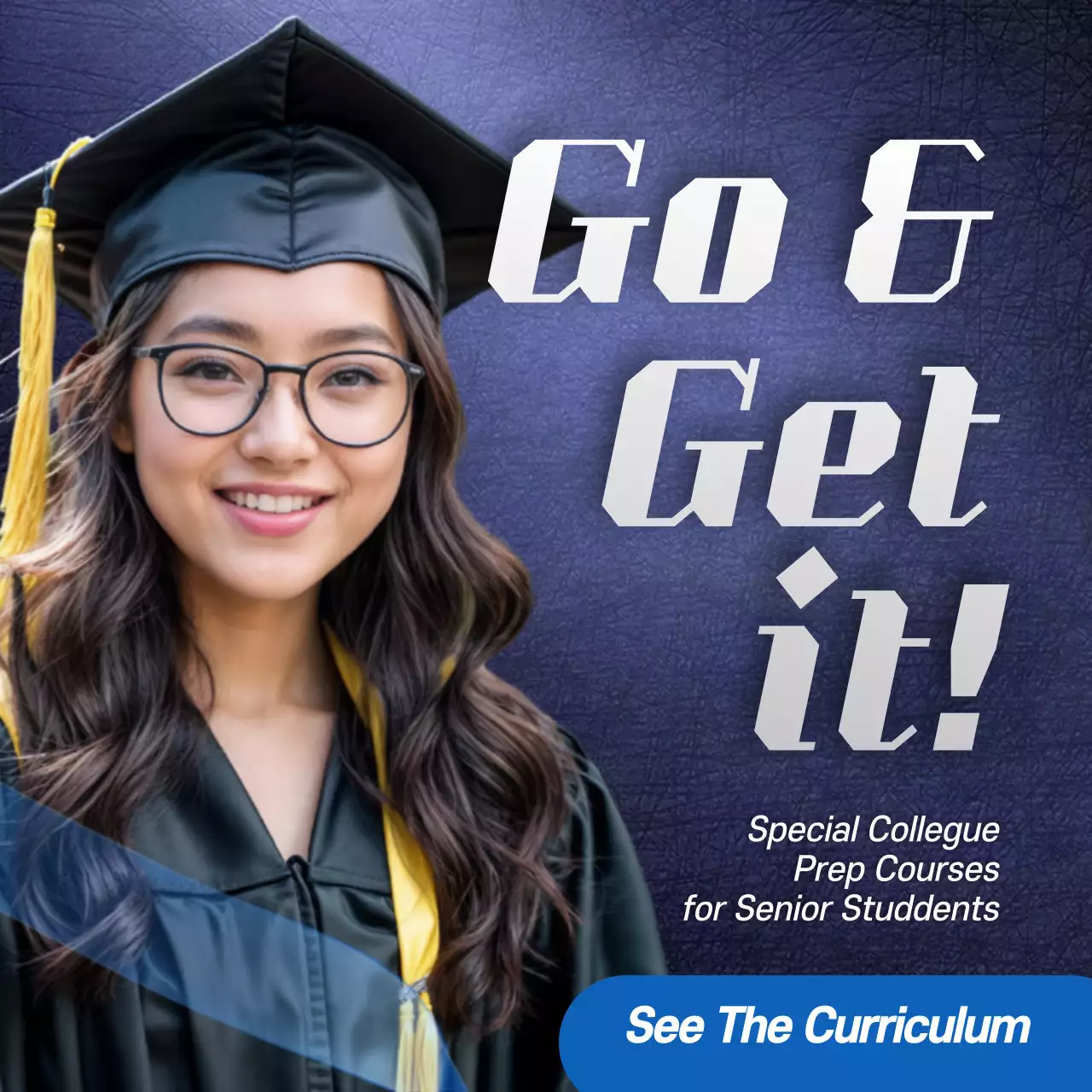 Blue Modern College Course Promotion Instagram Post