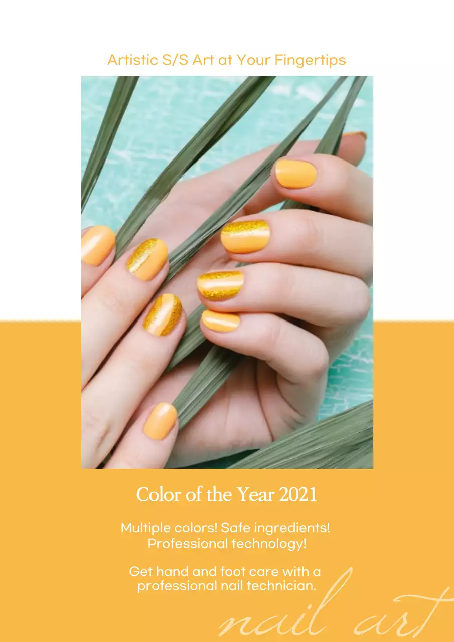 Yellow Trendy Nail Promotion Poster