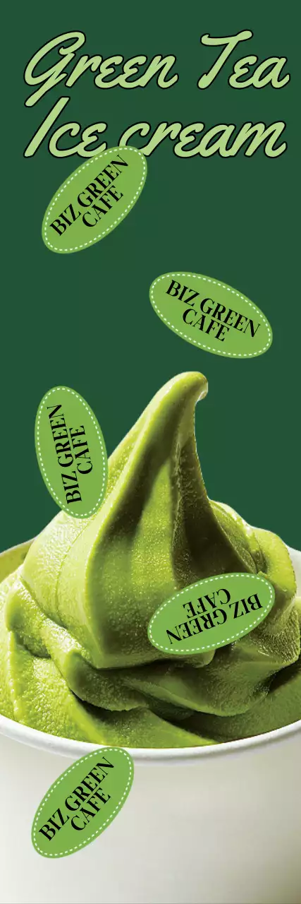 Promover uma ementa de gelado de chá verde e fresco