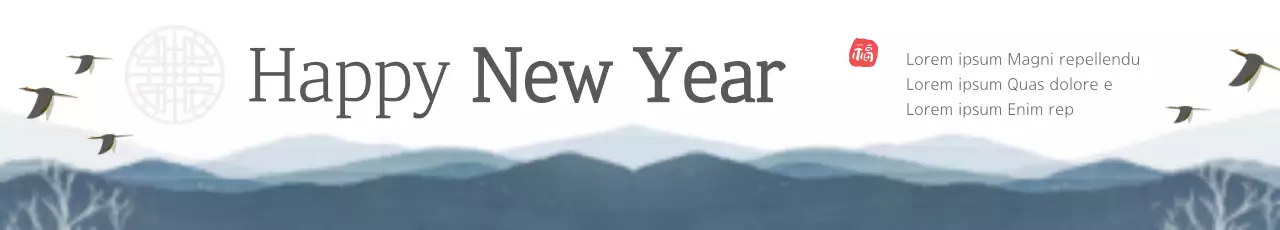 Banner de convite de ano novo minimalista cinza