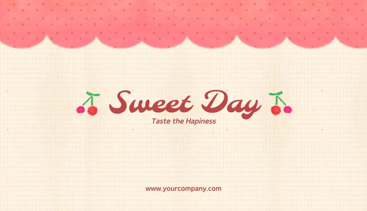 Pink Retro Dessert Promotion Business Card