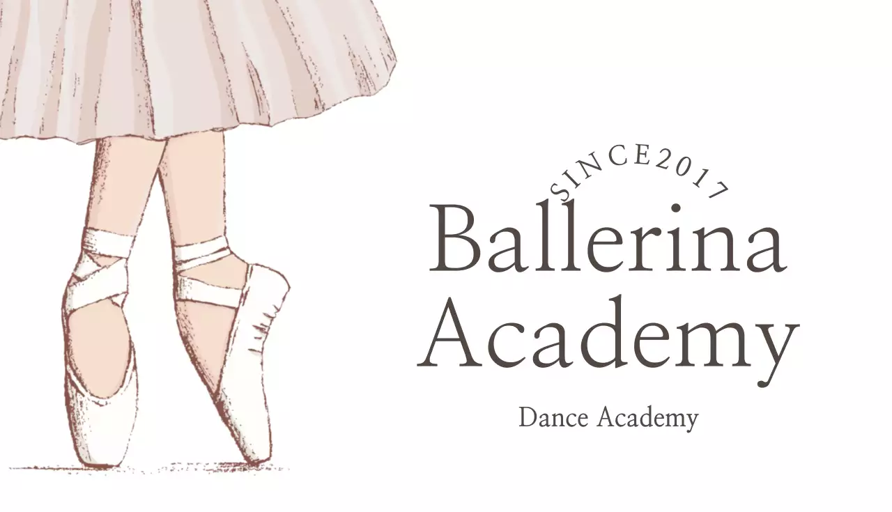 Beige Elegant Dance Business Card