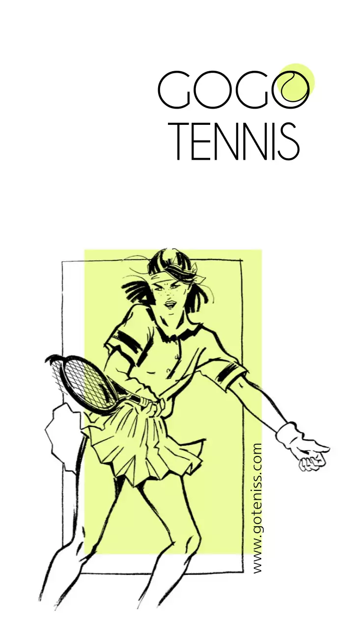 Kartu Nama Tenis Minimal Kuning