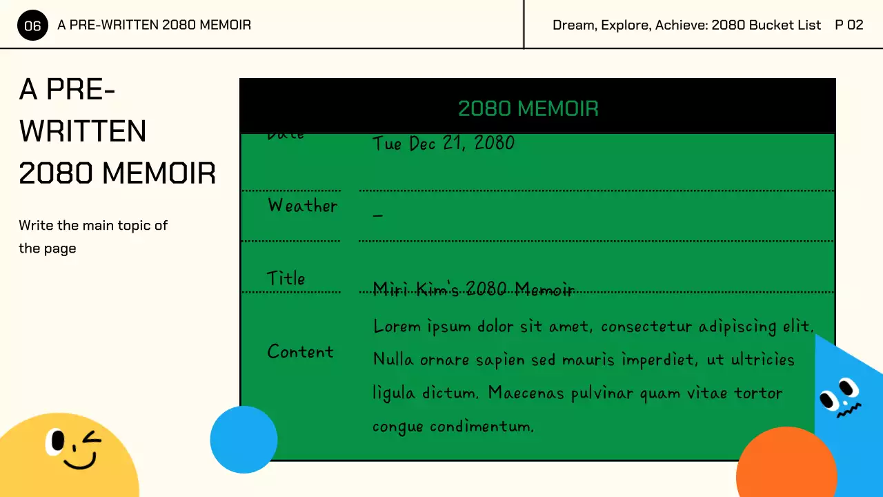 Yellow Colorful Cute Character Illustrations Bucket List