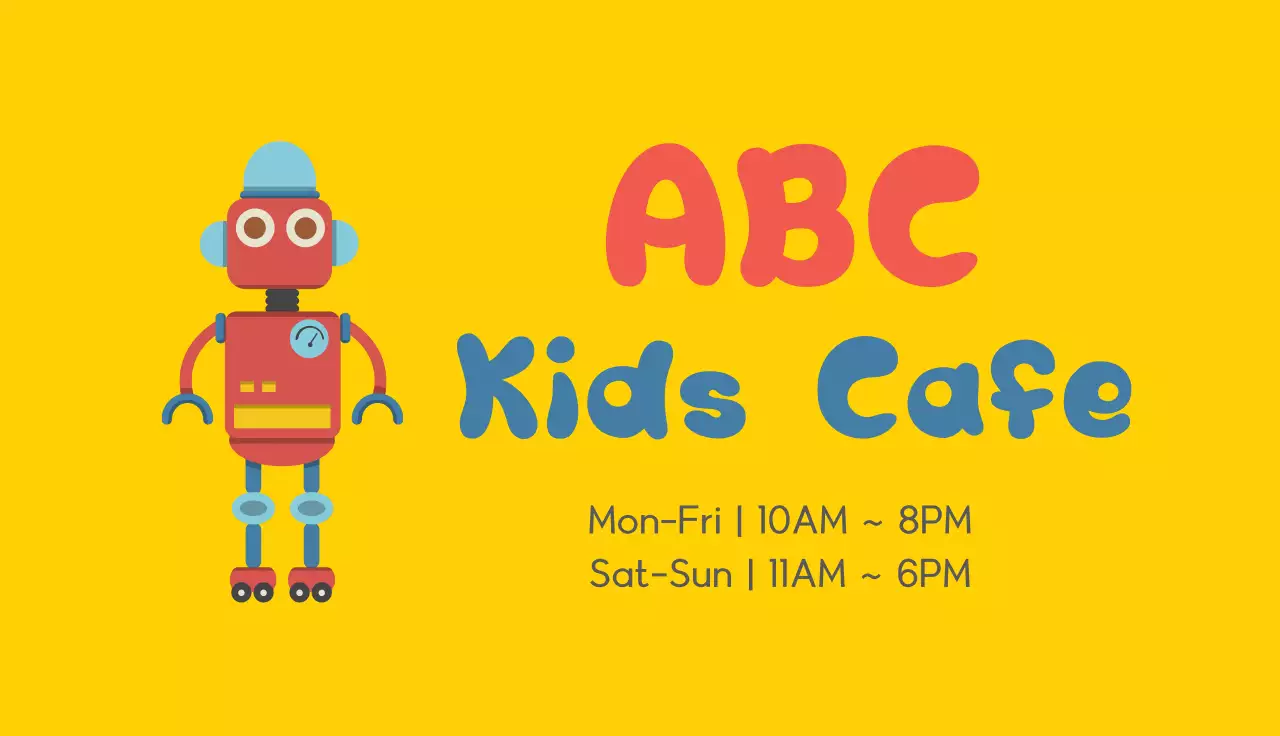 Yellow Retro Kids Promotion Business Card