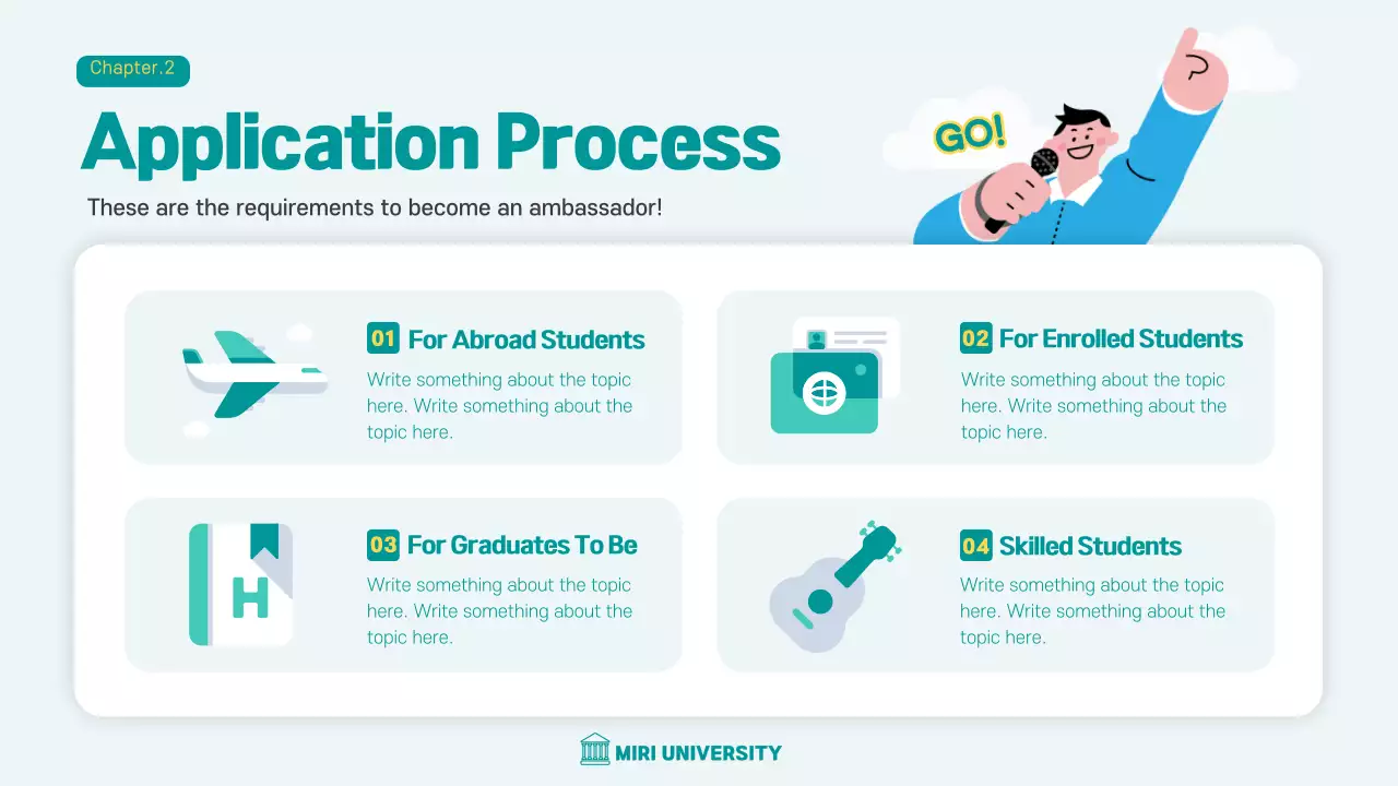 민트색의 유학생 프레테이션