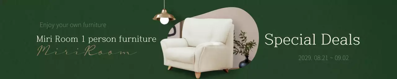 Spanduk Promosi Furnitur Minimalis Hijau