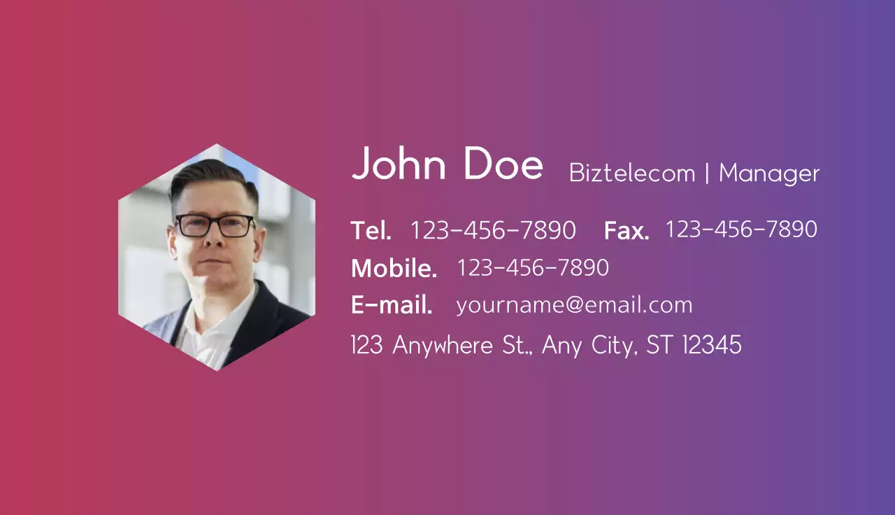 Pink Modern Business Card