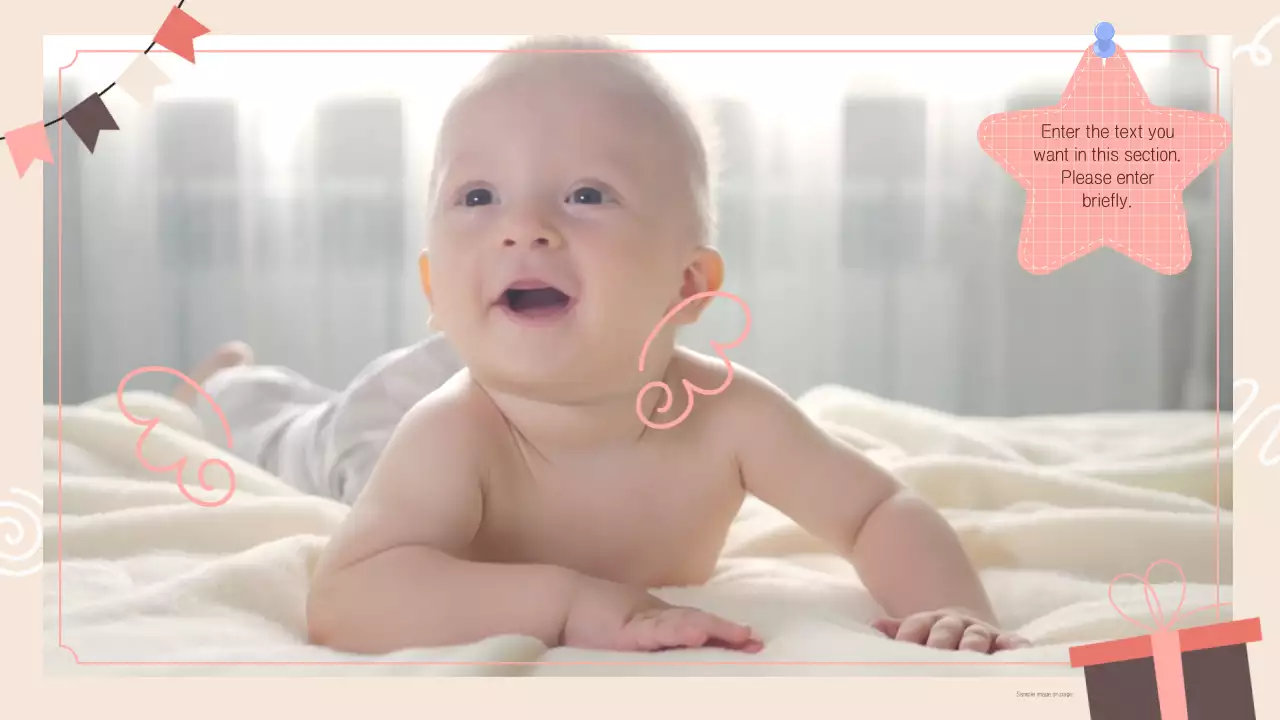 베이지색의 프레임 형식의 러블리한 돌잔치 오프닝 영상