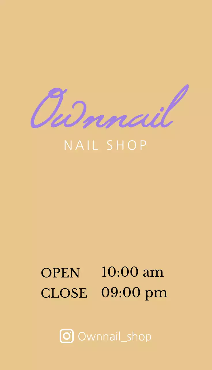 Promote a nail salon with a purple and white, handwritten feel