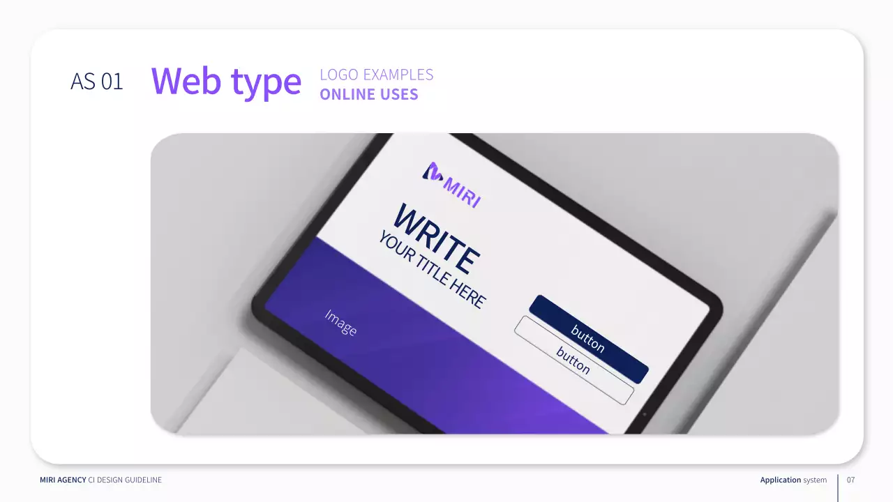 Corporate brand guidelines in purple