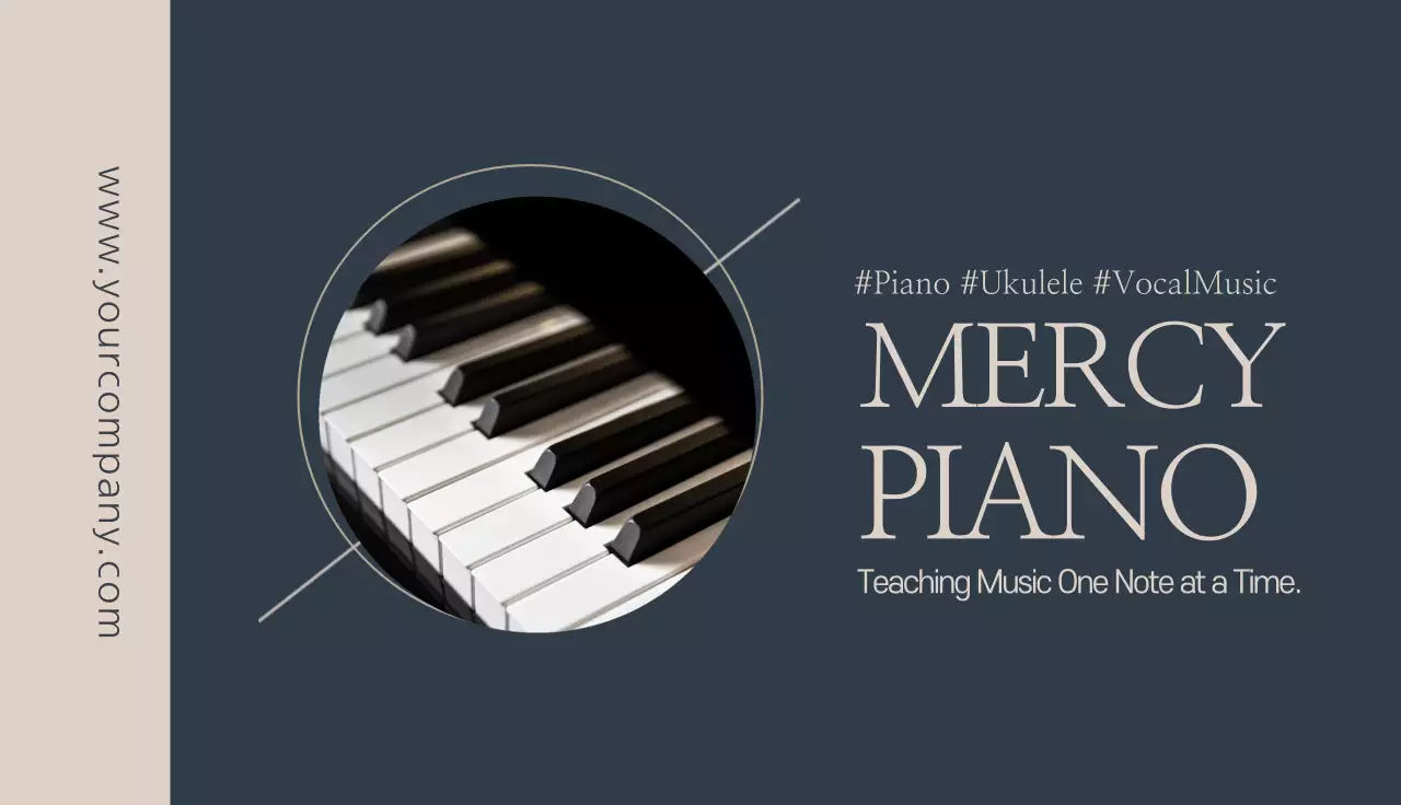 Navy Elegant Music Advertisement Business Card