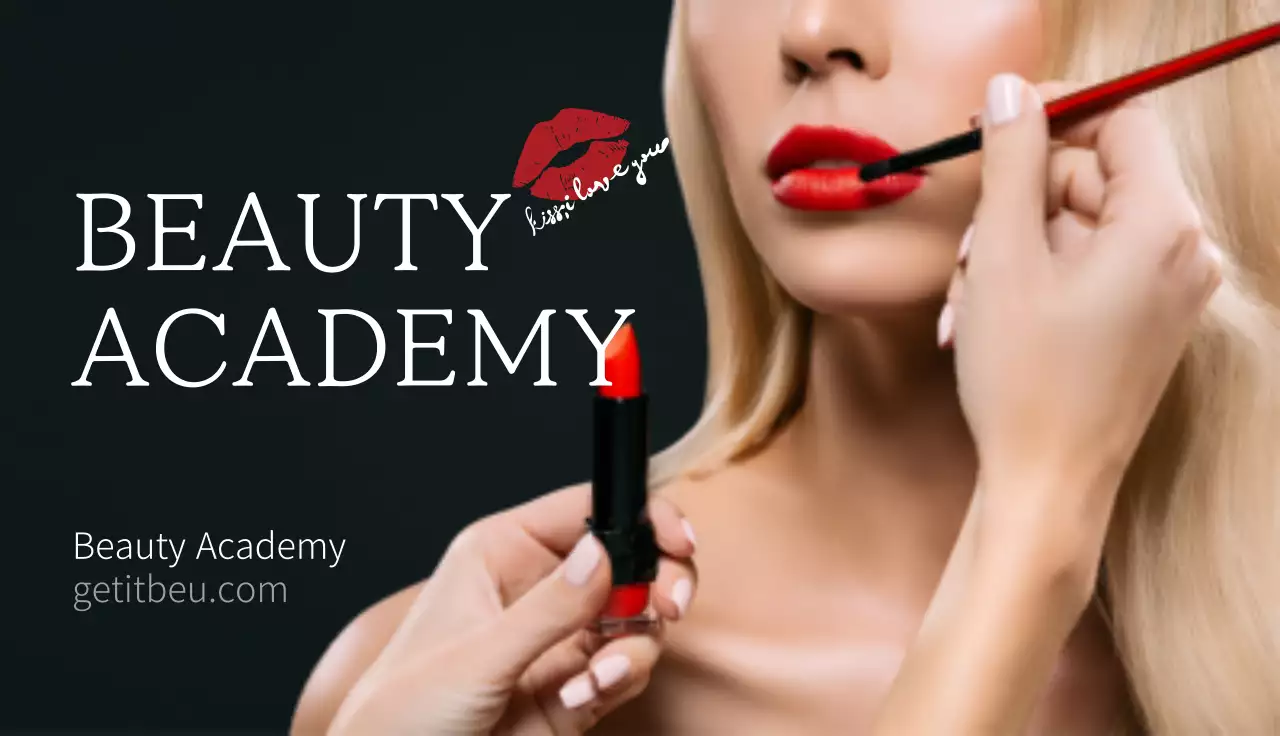 Red Modern Beauty Promotion Business Card