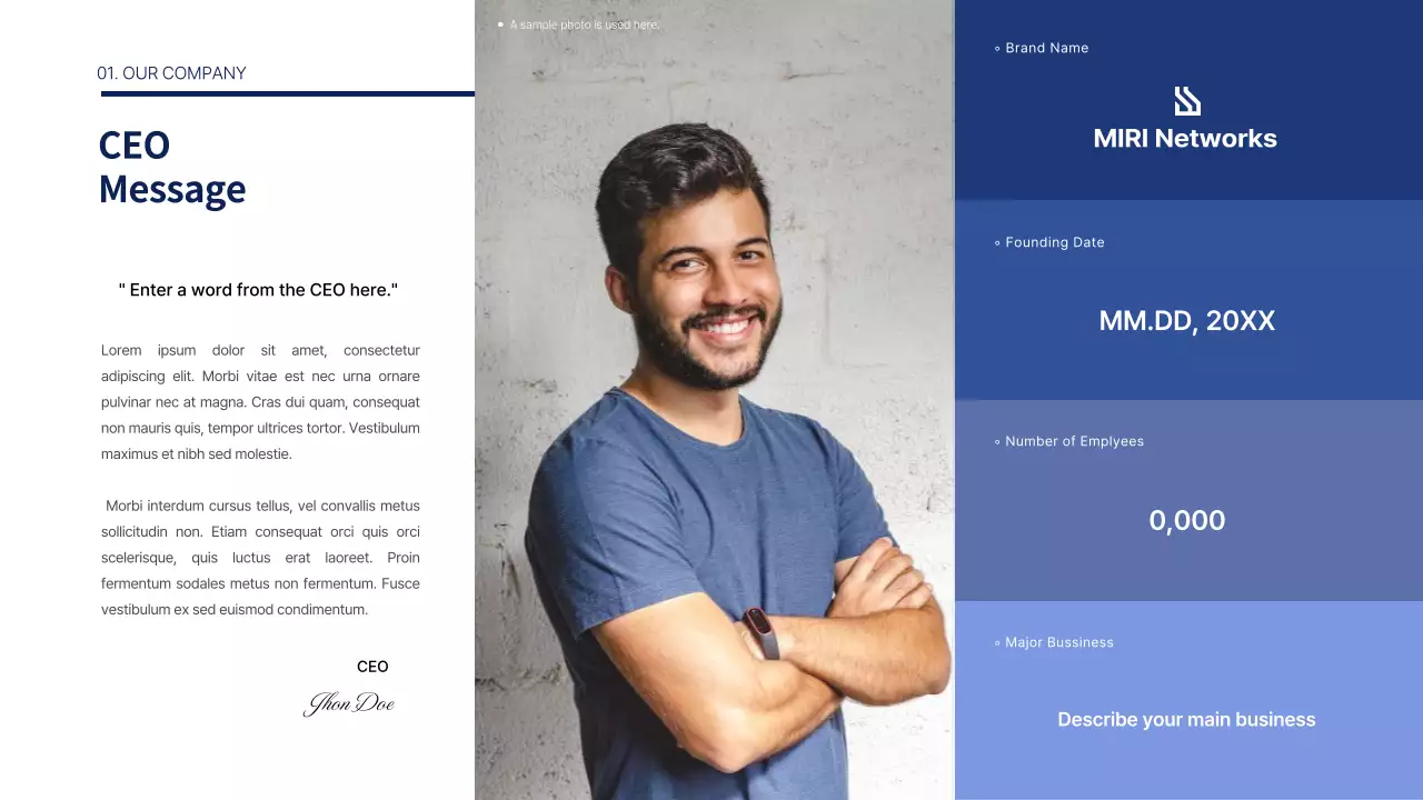 A clean, blue, new business plan