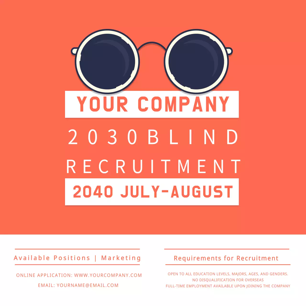 Orange Minimal Recruitment Advertisement Instagram Post