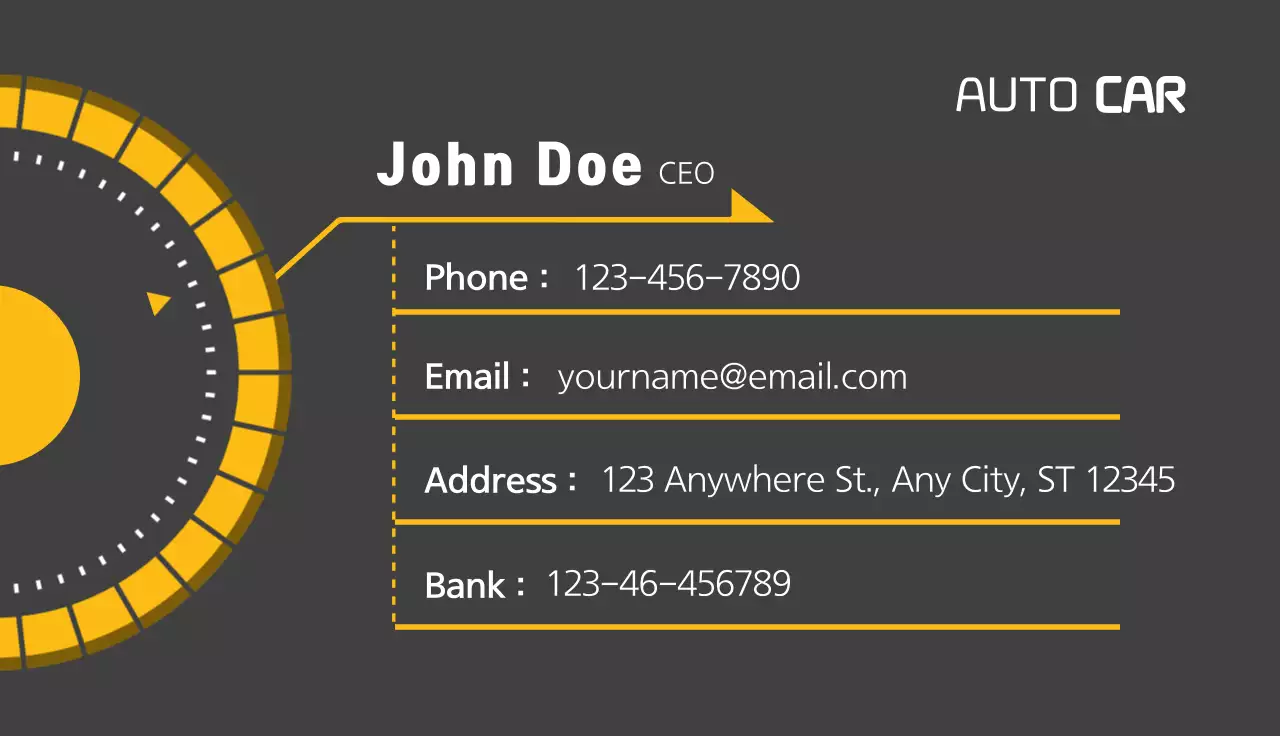 Grey Modern Auto Business Card