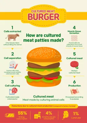 Red and Yellow Minimalist Cured Meat Patty Production Post