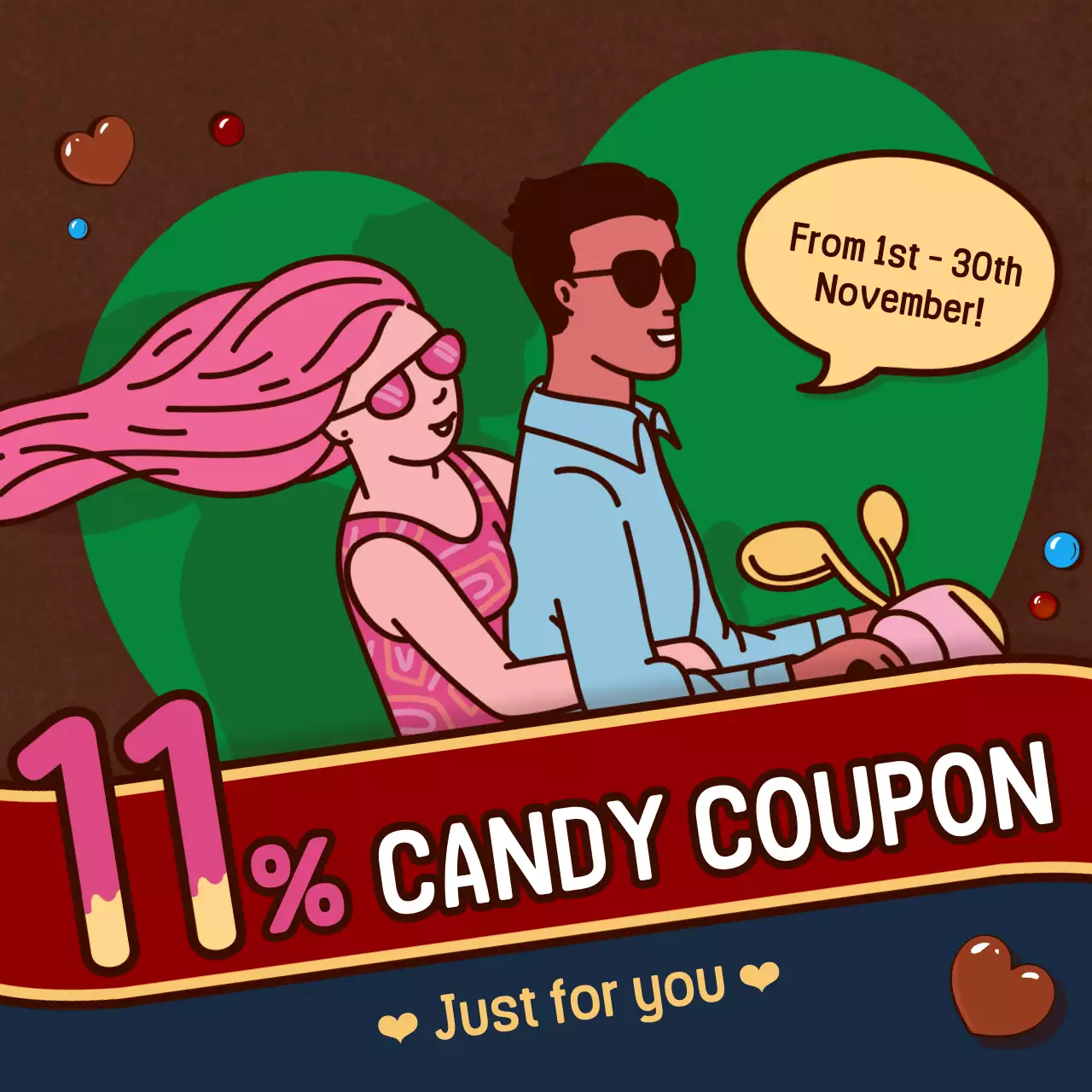 Brown Pop Candy Promotion Instagram Post