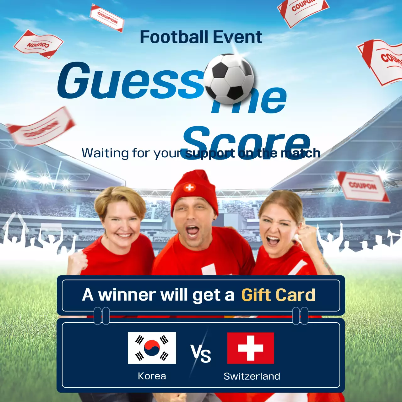 Blue Trendy Football Promotion Social Media Post