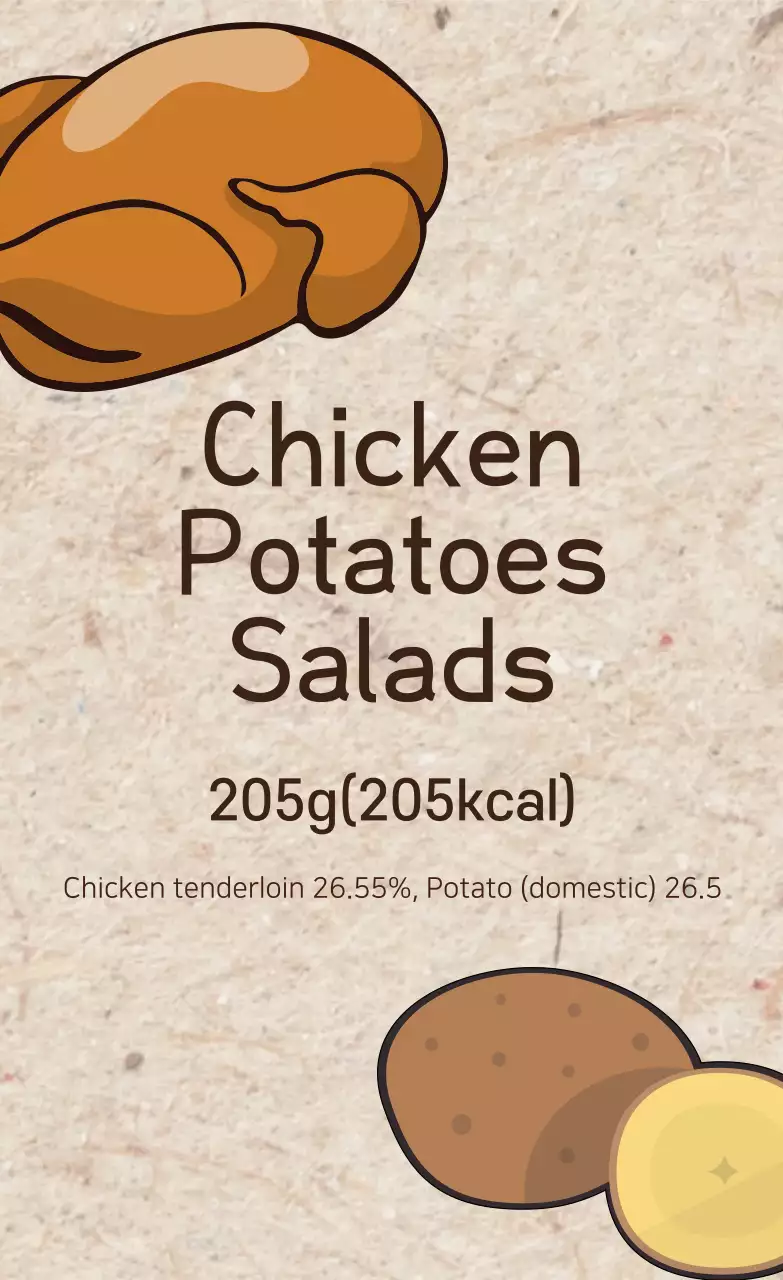 Nhãn bao bì salad minh họa màu nâu