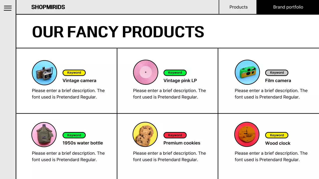 Pop illustration concept brand portfolio in fluorescent colors