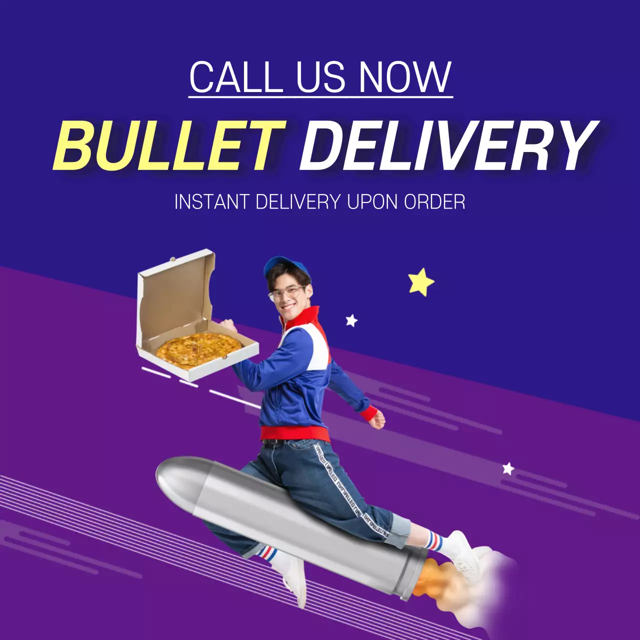 Purple Trendy Delivery Promotion Social Media Post