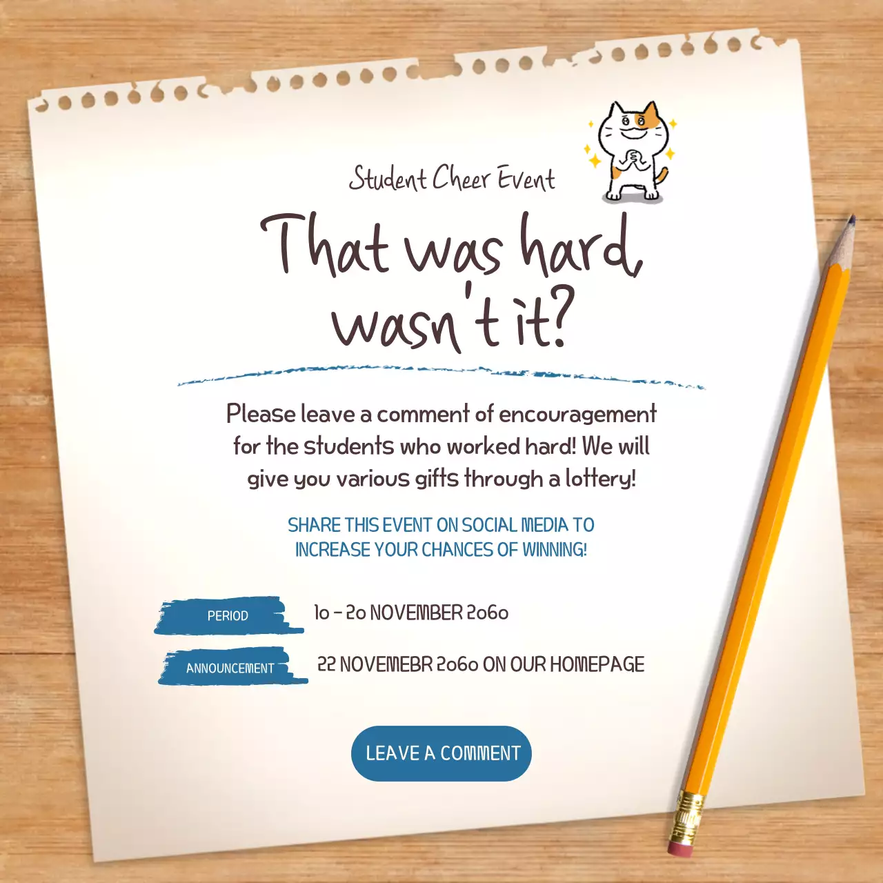 Beige Rustic Student Promotion Instagram Post