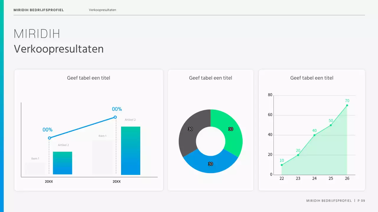 Een moderne bedrijfsbrief in blauw en chartreuse