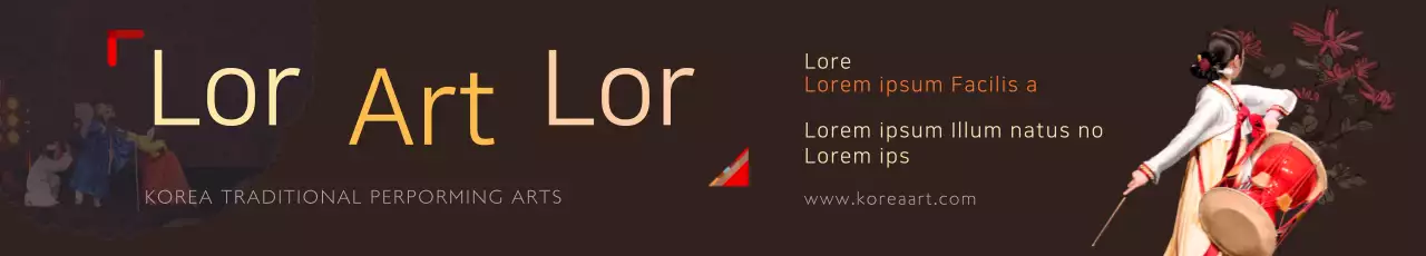 Banner de propaganda de artes cênicas tradicionais marrom