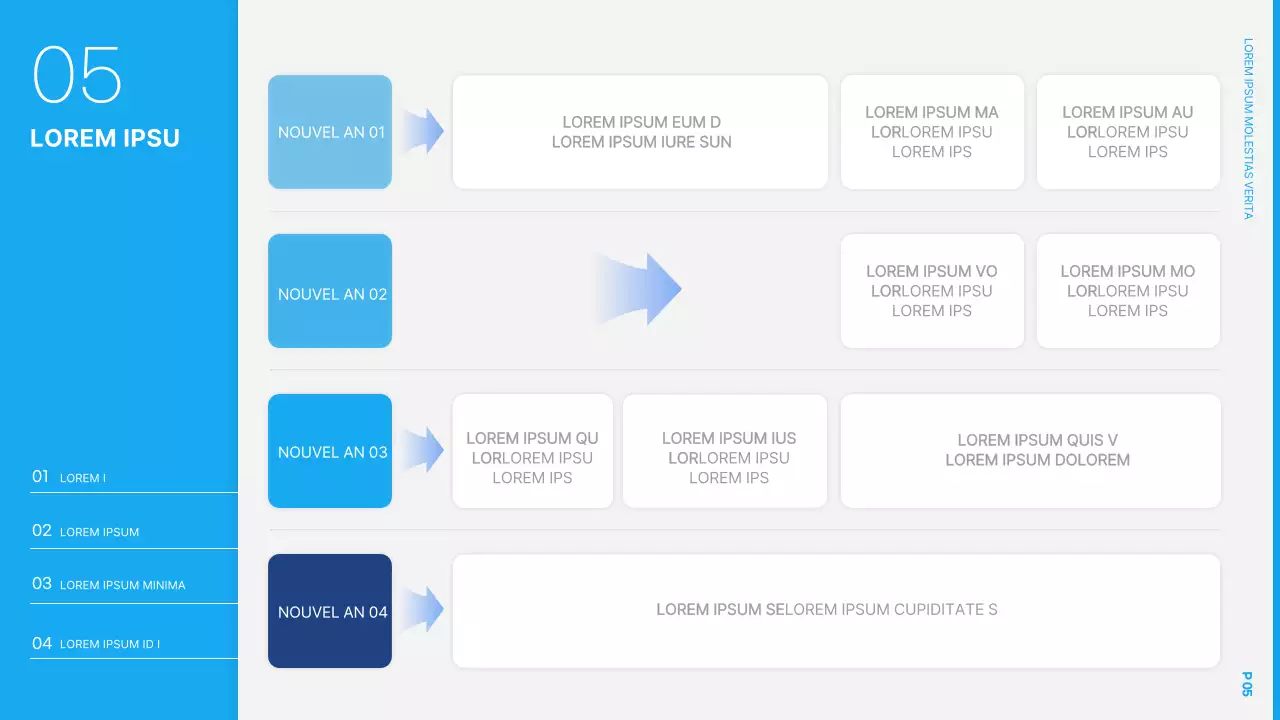 Présentation simple du plan d'affaires du Nouvel An en bleu clair