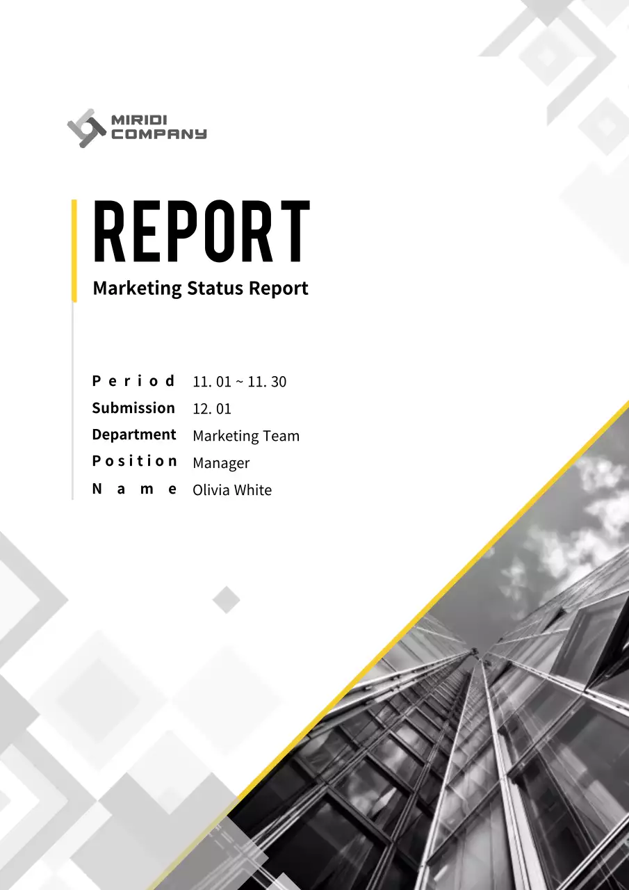 Reports with a clean yellow and gray theme