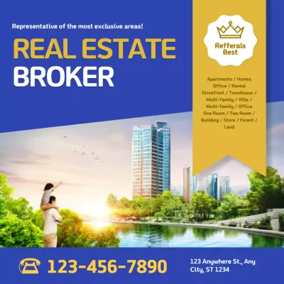 Blue Modern Real Estate Promotion Instagram Post