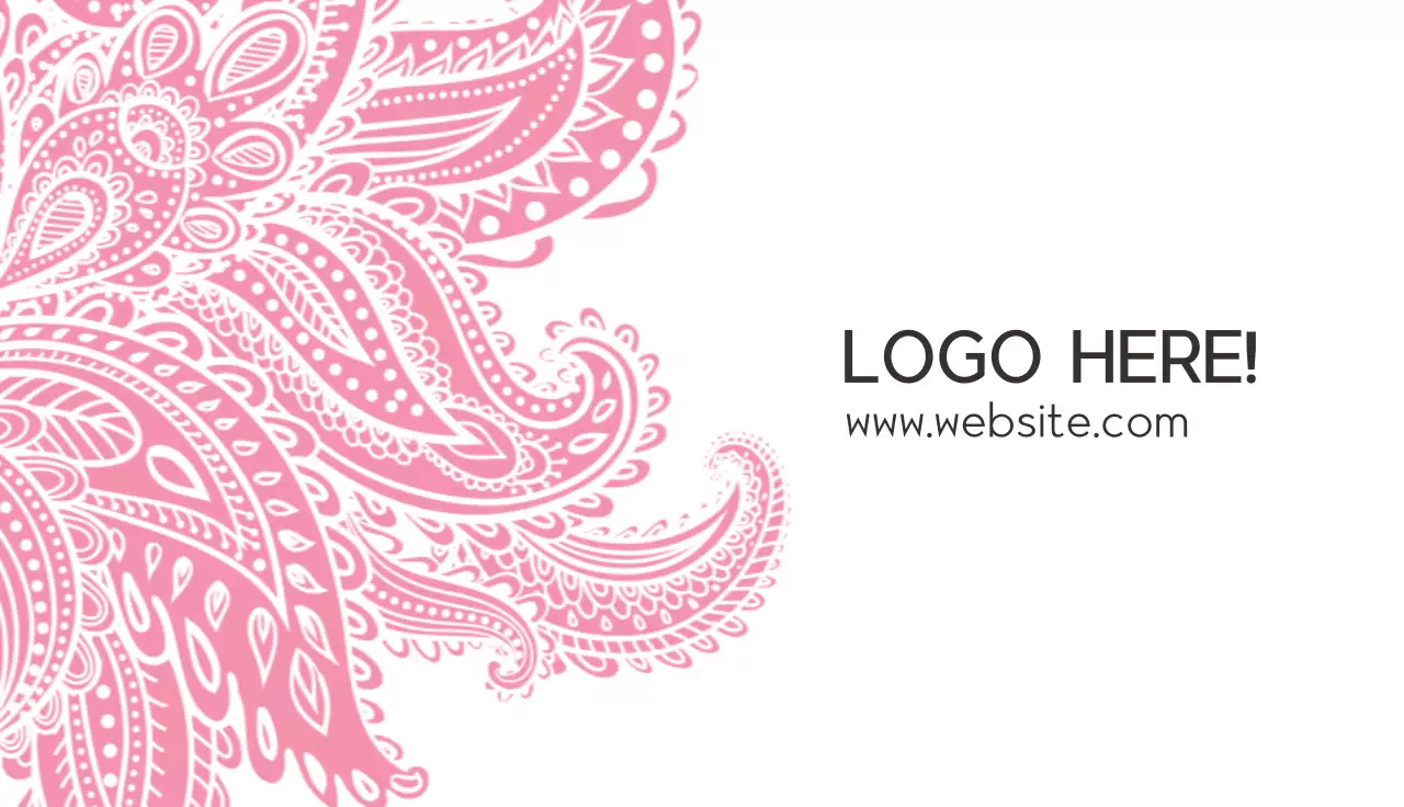 Pink Floral Logo Design Business Card