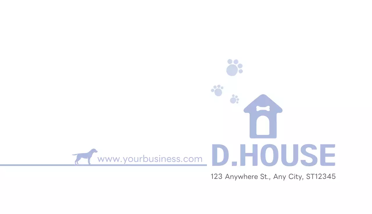 Blue Simple Dog Business Card