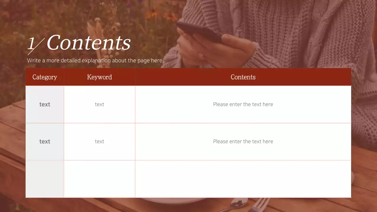 Photo layout in burgundy