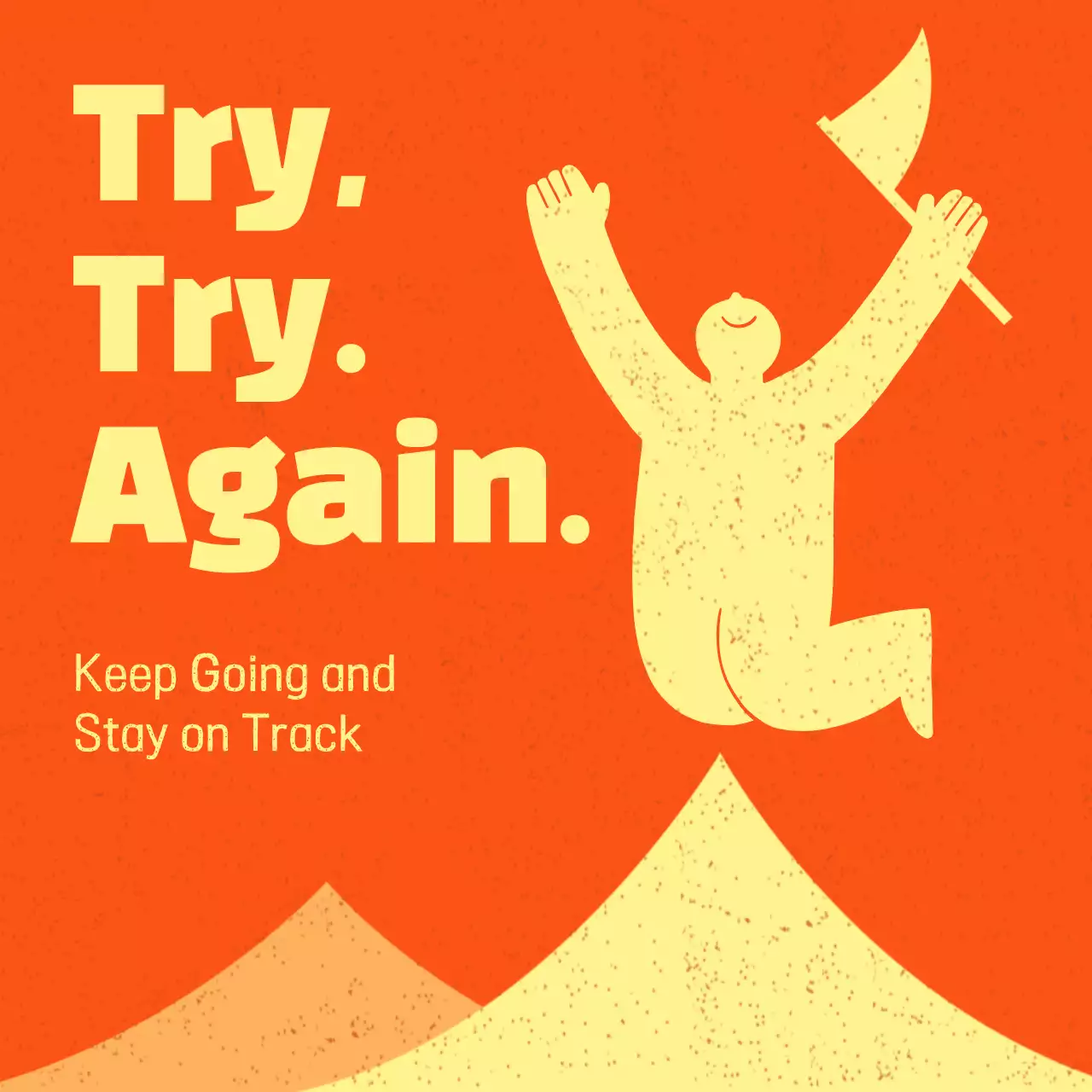 Orange Minimal Motivation Poster Social Media Post