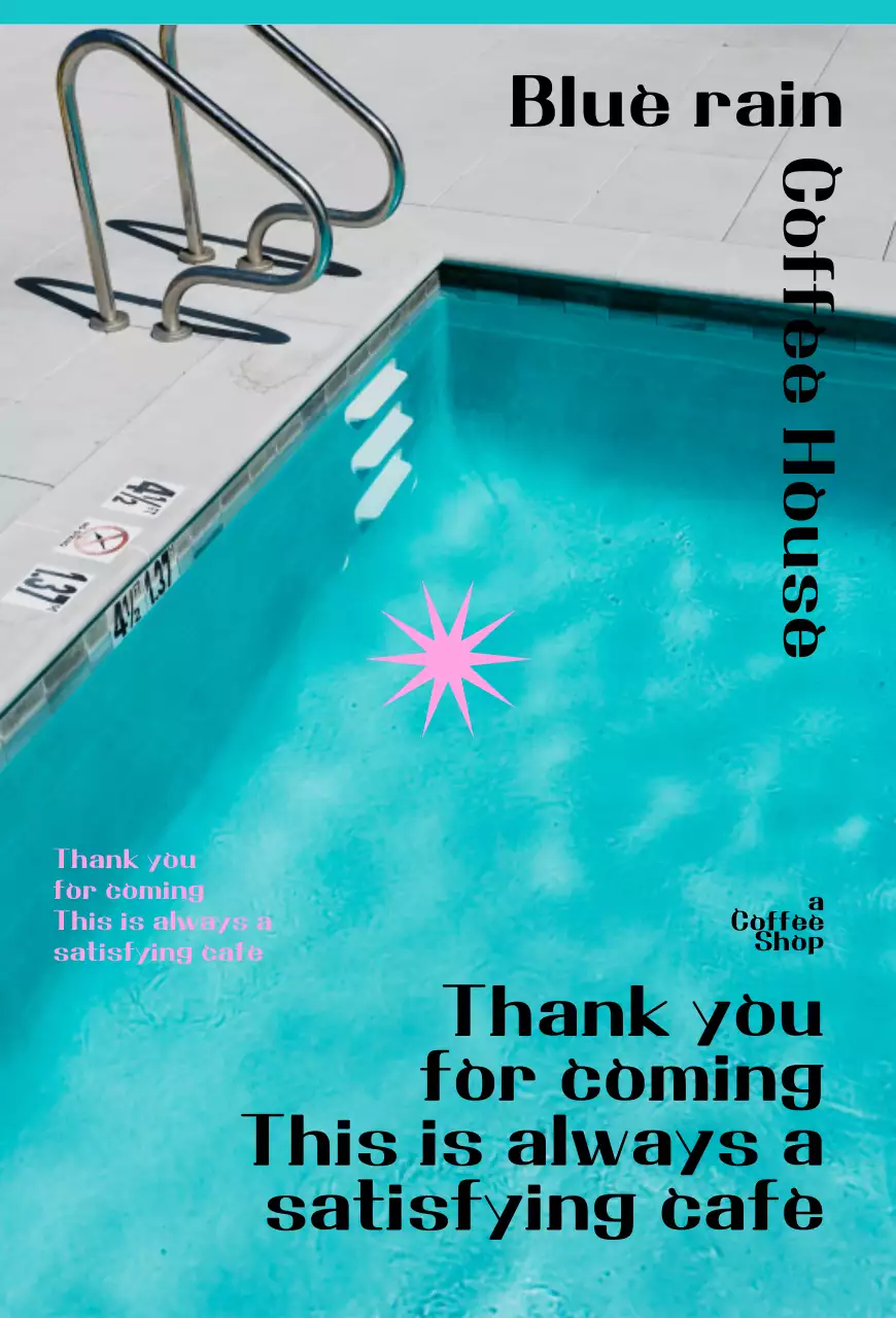 Promova o seu café com um cenário de piscina de inspiração vintage