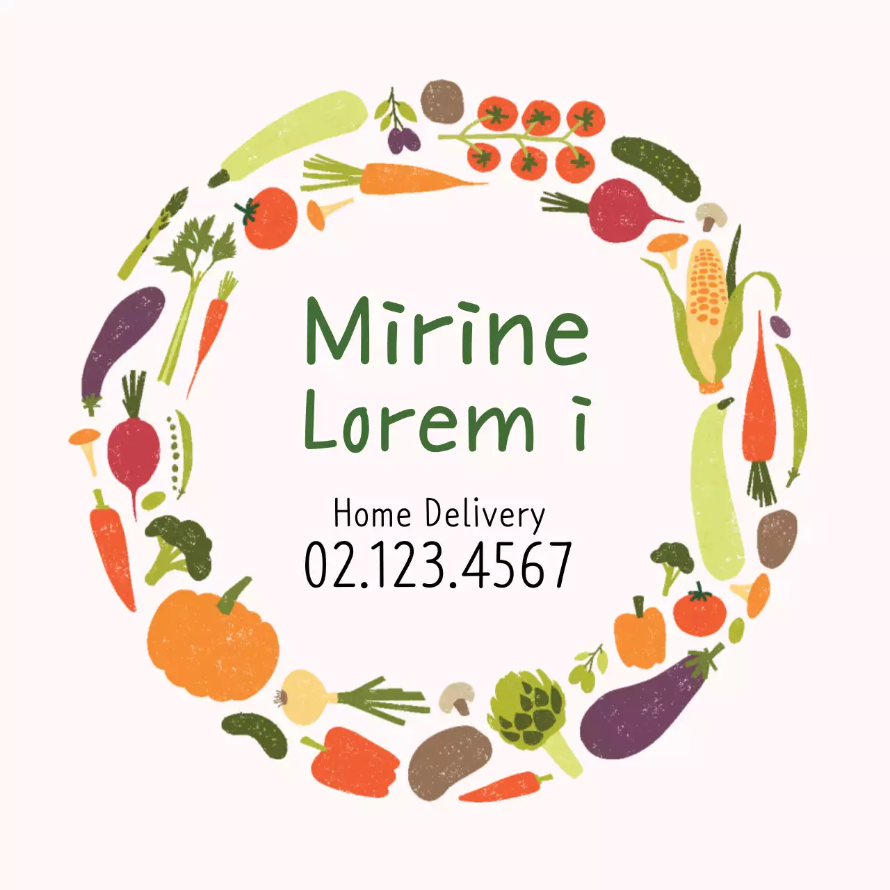 Màu cam minh họa cửa hàng rau gọn gàng