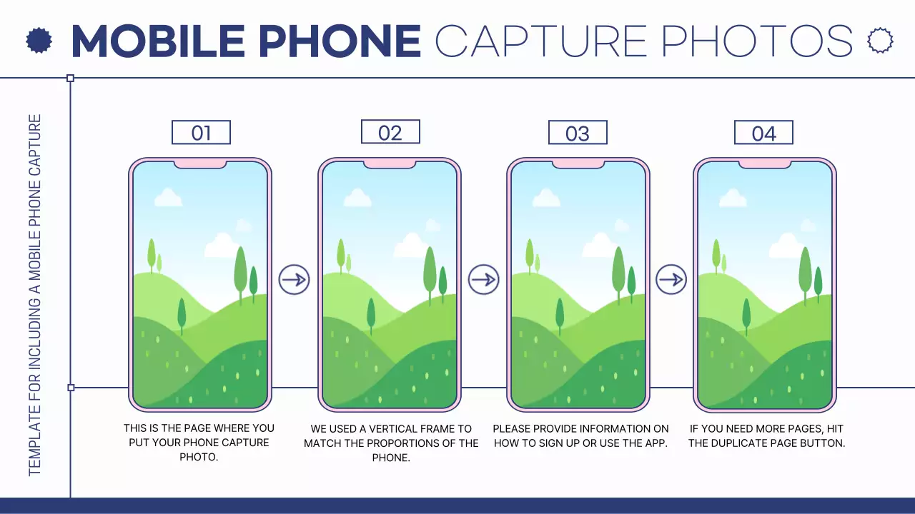 핑크와 남색의 사진프레임을 이용한 깔끔한 라인의 PPT