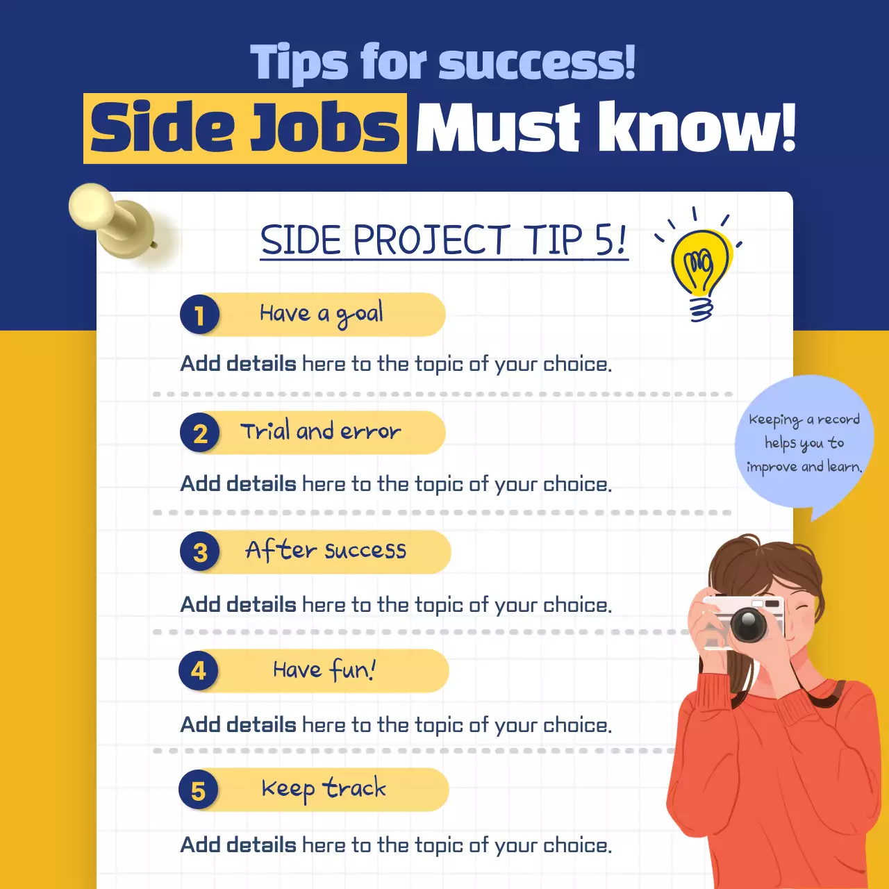 Blue Modern Side Project Promotion Instagram Carousel