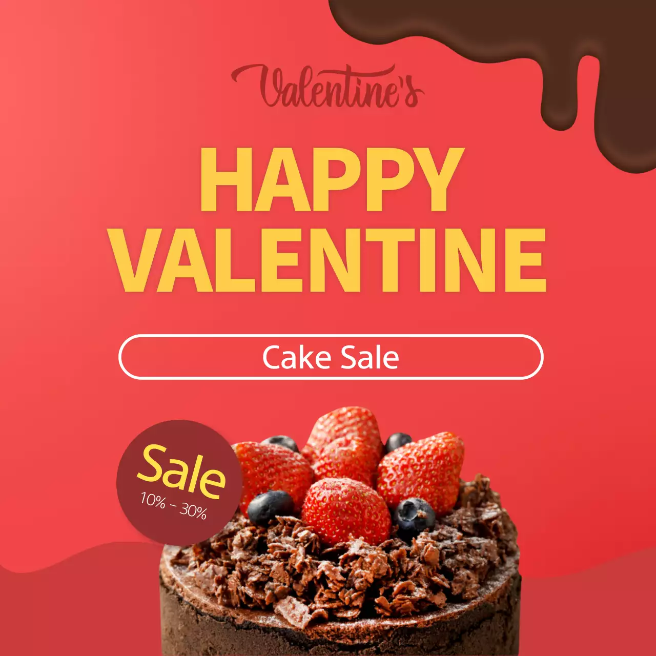 Red Modern Cake Promotion Social Media Post