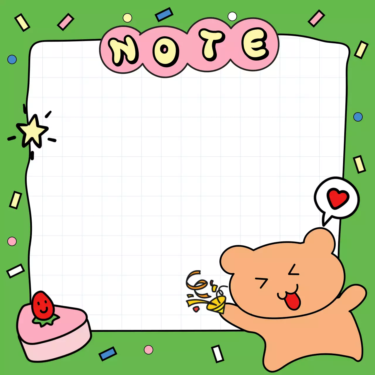 Green Cute Note Template Social Media Post