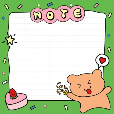 Green Cute Note Template Social Media Post
