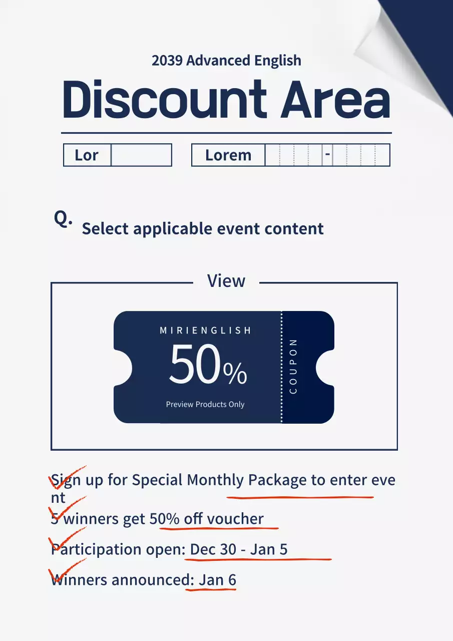 Navy Minimal Discount Promotion Poster