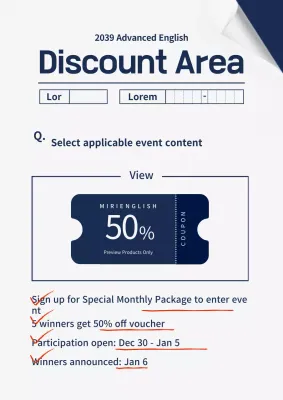 Navy Minimal Discount Promotion Poster