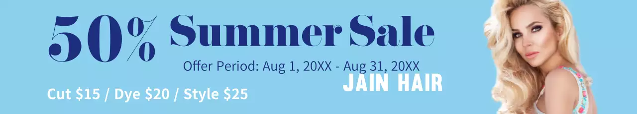 Banner de promoção de liquidação de verão moderno azul