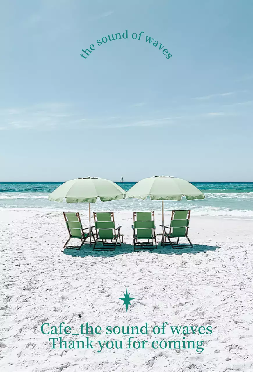 Fotografia de um banco com guarda-sol numa praia de areia branca